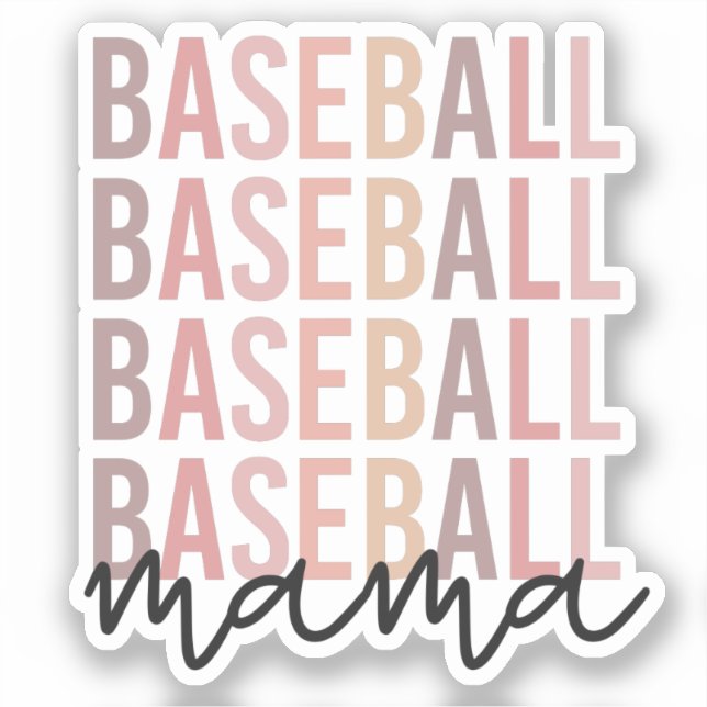 Pegatina Béisbol | Regalo de mamá de béisbol (Anverso)