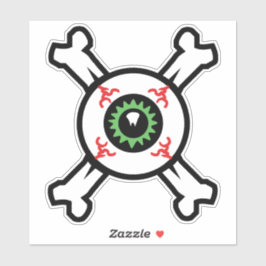 Pegatina Béisbol y huesos cruzados (fondos ligeros)