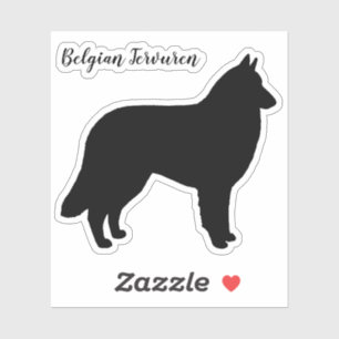 Pegatina belga Tervuren Dog Silhouette Vinyl
