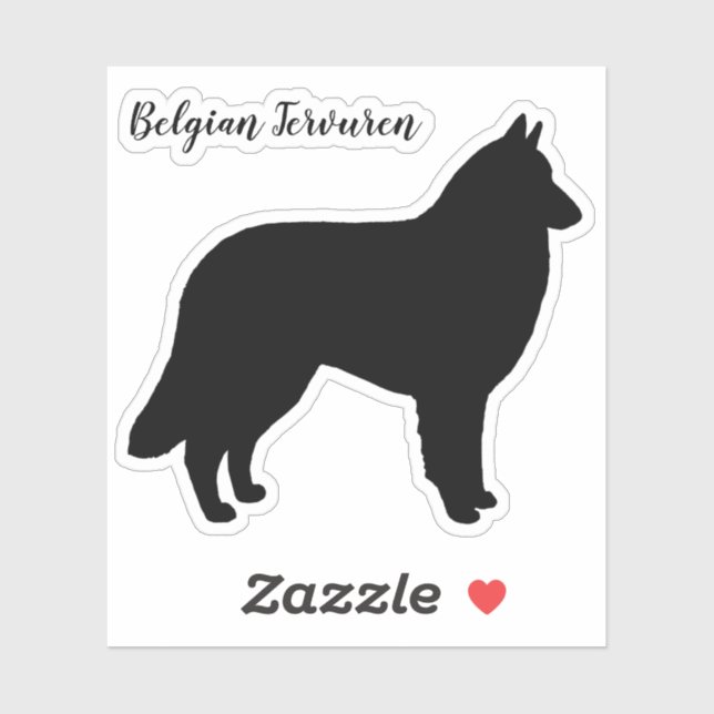 Pegatina belga Tervuren Dog Silhouette Vinyl (Hoja)