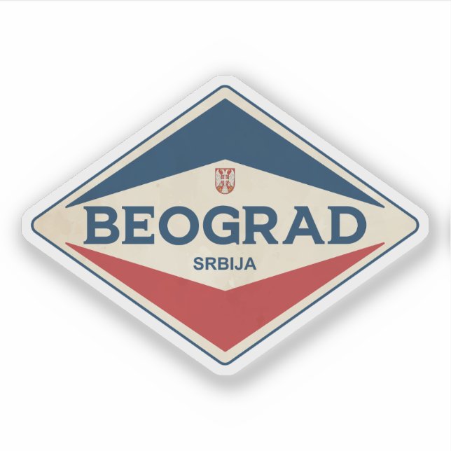 Pegatina Belgrado Serbia Vintage (Anverso)