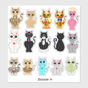 Pegatina Bella Colección de Gatos Salvajes