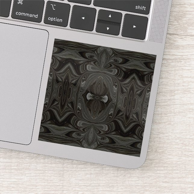 Pegatina Belladonna Abstract Black and Gray Fluid Art (Detalle)