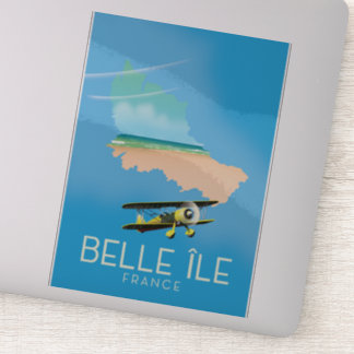 Pegatina Belle Île, Francia estampado de afiches de viaje.