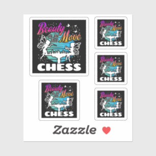 Pegatina Belleza en movimiento - jugador de ajedrez Chicas