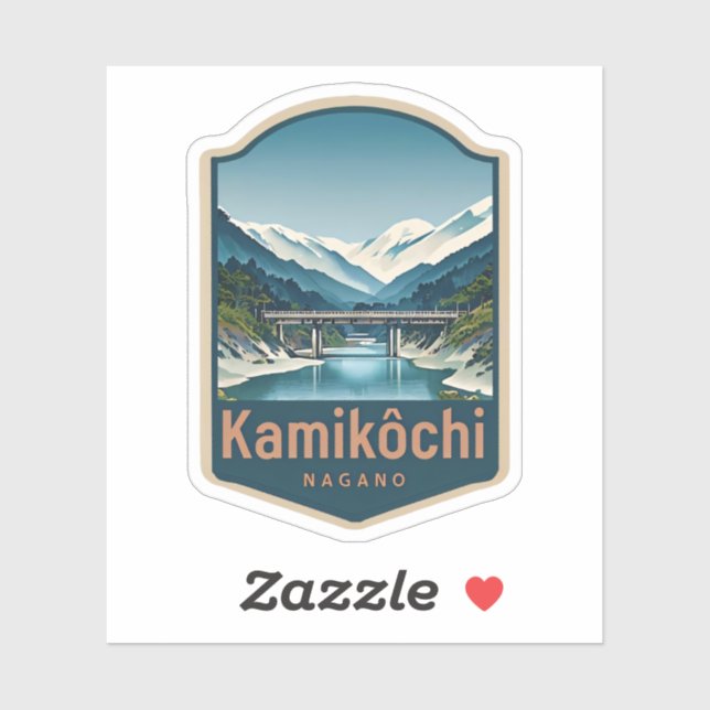 Pegatina Belleza natural de Kamikochi-Japón (Hoja)