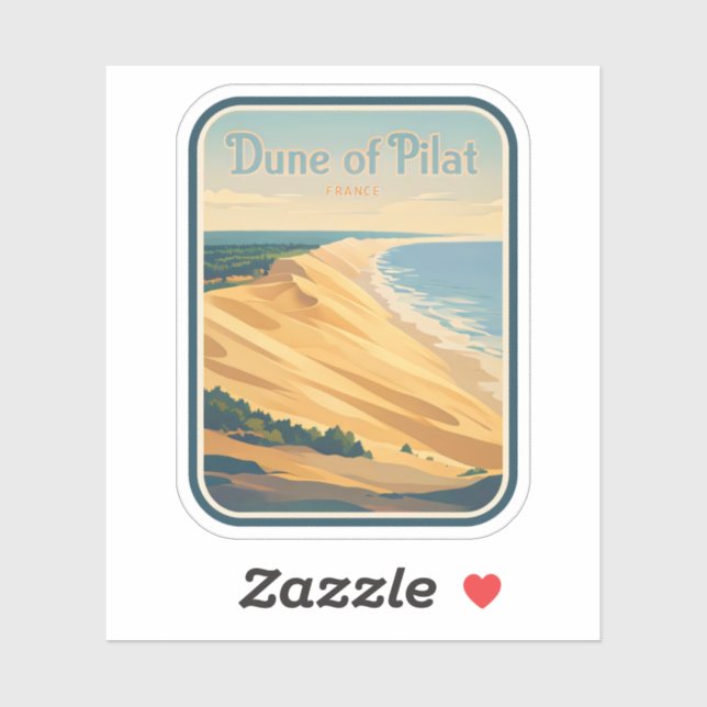 Pegatina Belleza natural de la duna de Pilat-Francia (Hoja)