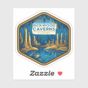 Pegatina Belleza natural de las Cavernas de Rickwood-Alabam