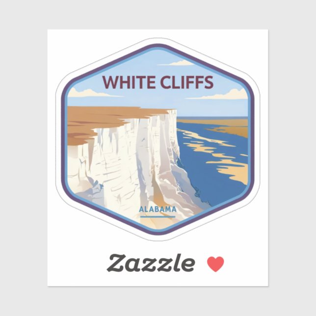 Pegatina Belleza natural de los acantilados blancos de Epes (Hoja)