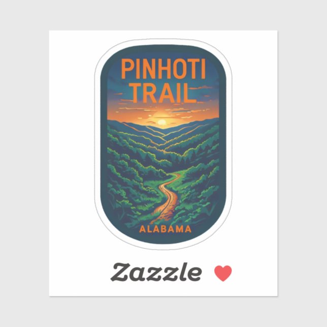 Pegatina Belleza natural de Pinhoti-Alabama (Hoja)