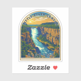 Pegatina Belleza natural del Cañón del Pequeño Río-Alabama