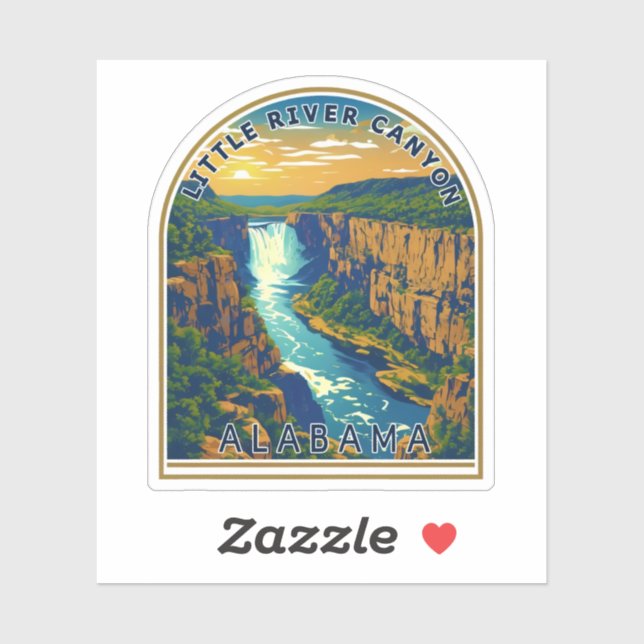 Pegatina Belleza natural del Cañón del Pequeño Río-Alabama (Hoja)