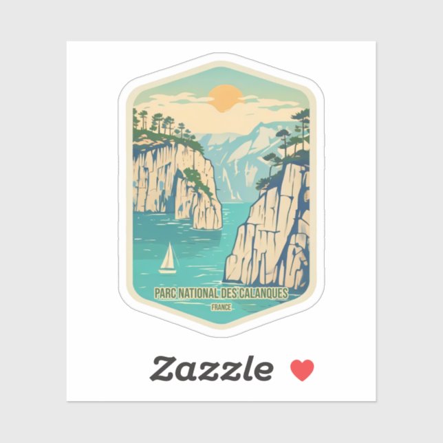 Pegatina Belleza natural del Parque Nacional Des Calanques (Hoja)