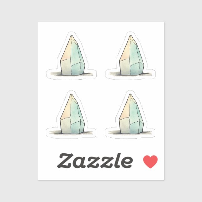 Pegatina Bello arte de tonos cristalinos (Hoja)