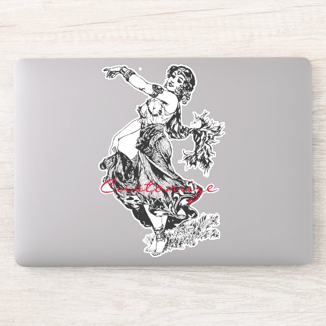 Pegatina Belly árabe bailarina de arte ventilado Thunder_Co (Ordenador)