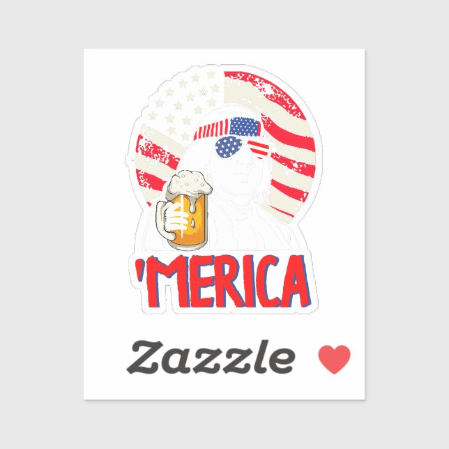 Pegatina Ben Drankin Celebremos la alegría del 4° de (Hoja)