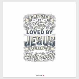 Pegatina Bendecido Por Dios Jesús Espíritu Santo Camiseta V