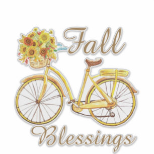 Pegatina Bendiciones de bicicleta de otoño