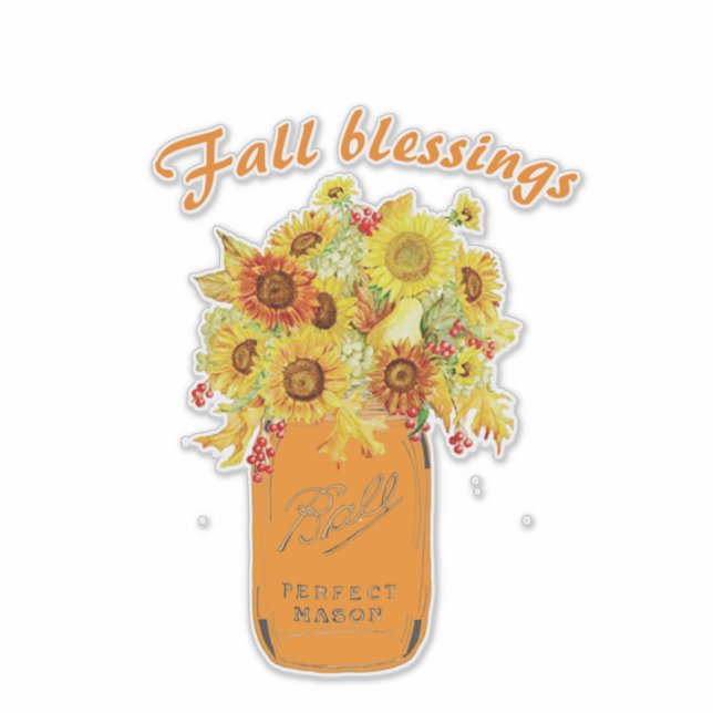 Pegatina Bendiciones florales de otoño (Anverso)