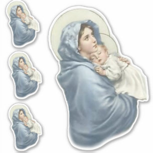 Pegatina Bendita Virgen María con Jesús Vinyl Religioso