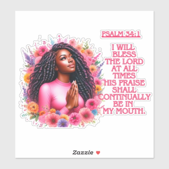 Pegatina ¡Bendito Al Señor! (Hoja)