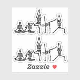 Pegatina Bendy Funny Yoga Skeletons - 2pc Vinyl Statement
