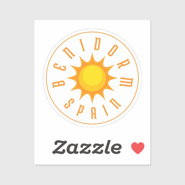 PEGATINA BENIDORM SPAIN SUN (Hoja)