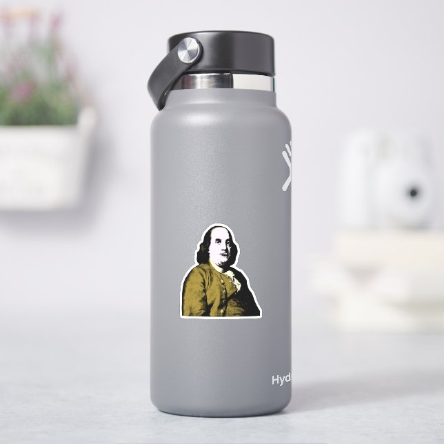 Pegatina Benjamin Franklin Estilo Pop Art (hidrofrasco)