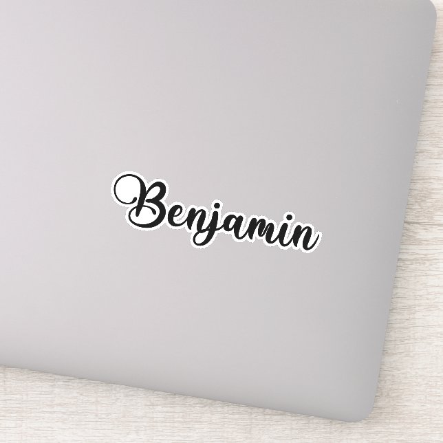 Pegatina Benjamin Name - Caligrafía manuscrita (Detalle)