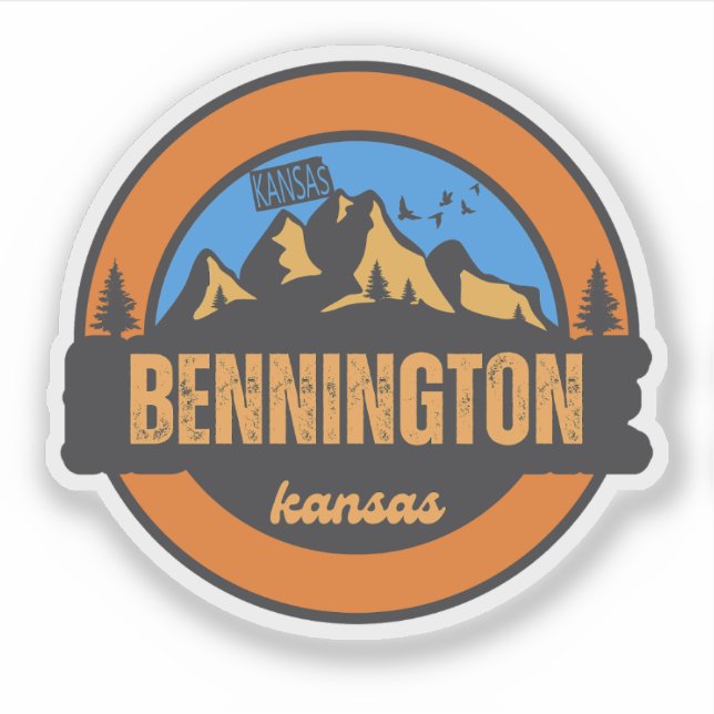 Pegatina Bennington, Kansas (Anverso)