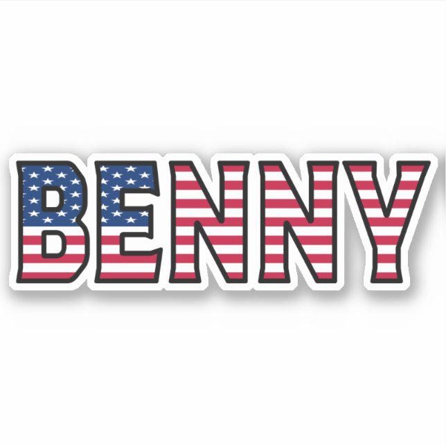 Pegatina Benny Name Vorname USA Sticker Stickerset (Anverso)