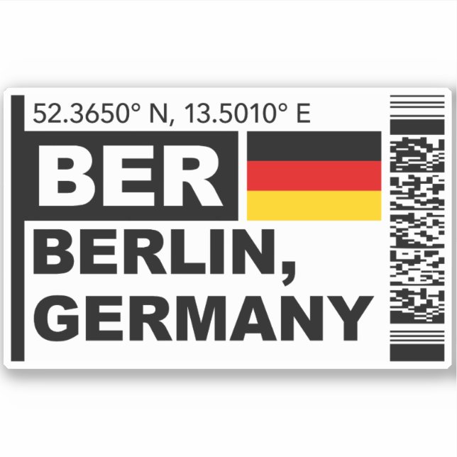 Pegatina BER Berlin Boarding Pass - Germany Travel (Anverso)