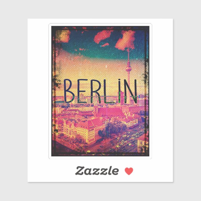 Pegatina Berlín Vintage (Hoja)