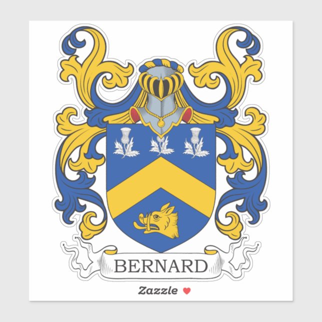 Pegatina Bernard Family Crest (Hoja)