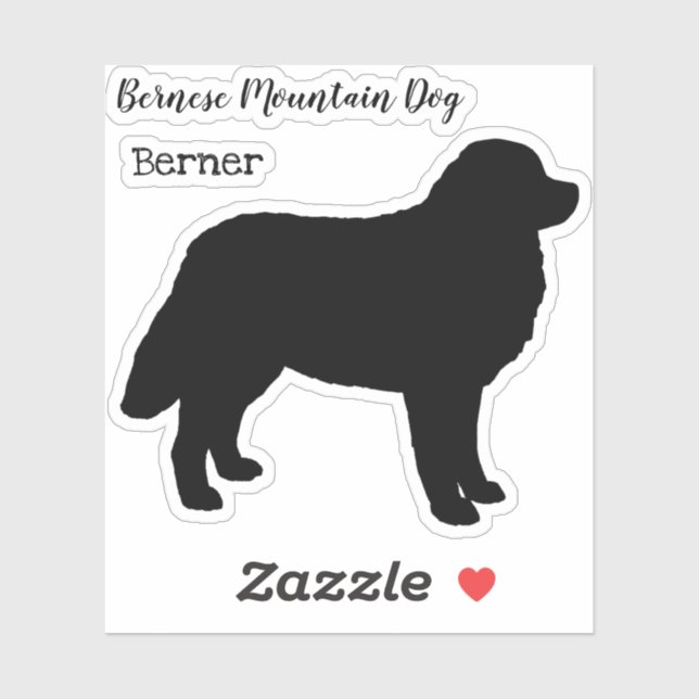 Pegatina Bernese Mountain Dog Silhouette (Hoja)