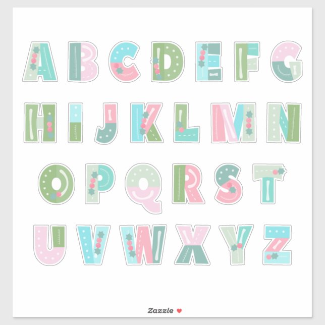 Pegatina Berry merry [alfabeto en mayúsculas] (Hoja)