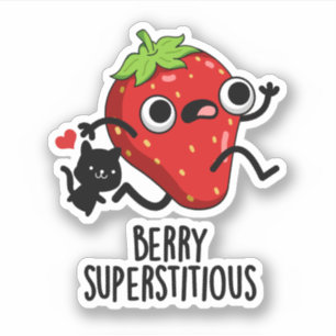 Pegatina Berry Superstitious Funny Fruit Pun