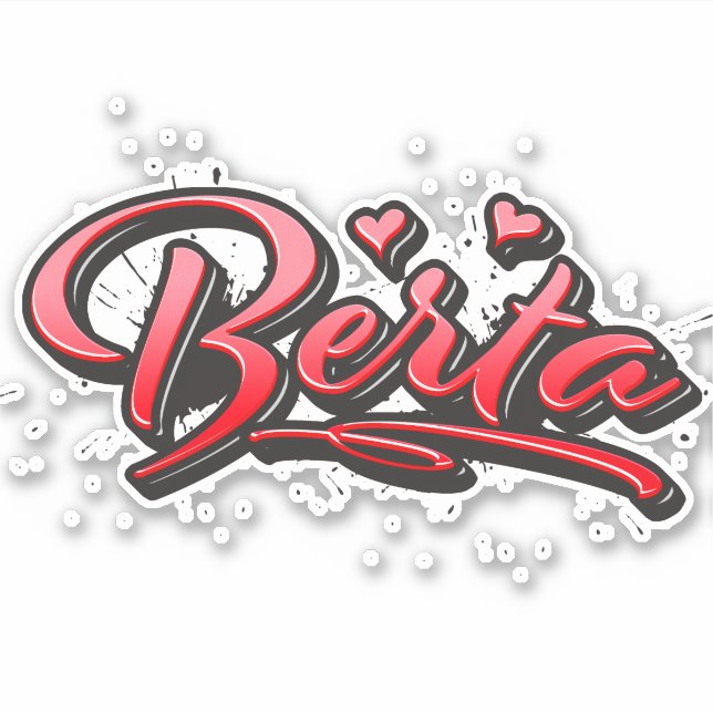 Pegatina Berta red Heart Graffiti Aufkleber Sticker (Anverso)