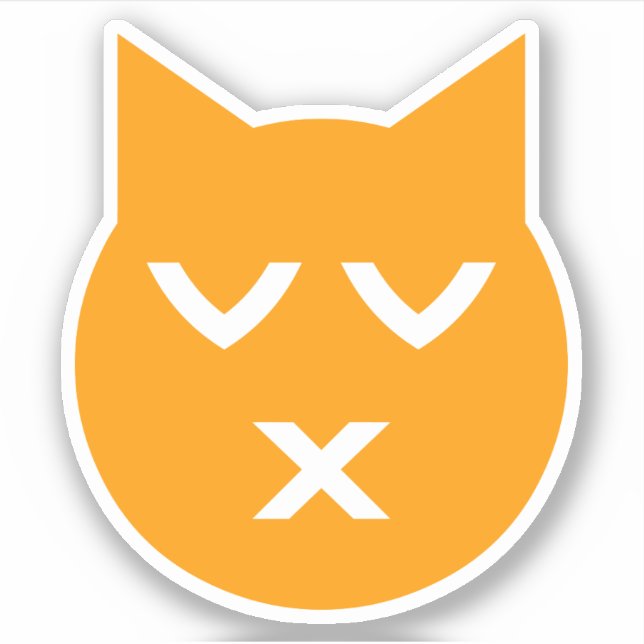 Pegatina Besándose con gato de Emoji de ojos cerrados (Anverso)