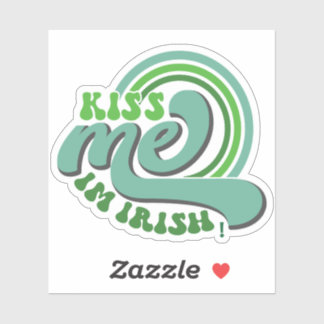Pegatina Beso Retro Bésame Soy Irlandés Día de San Patricio
