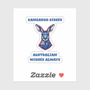 Pegatina Besos de canguro Deseos australianos Amor a animal