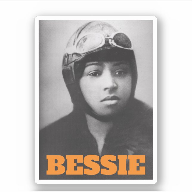 Pegatina Bessie Coleman - Pionero de aviación (Anverso)