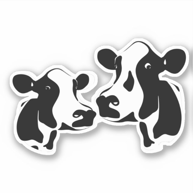 Pegatina Bessie y Nellie, las vacas (Anverso)
