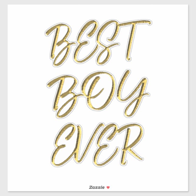 Pegatina Best boy ever (Hoja)