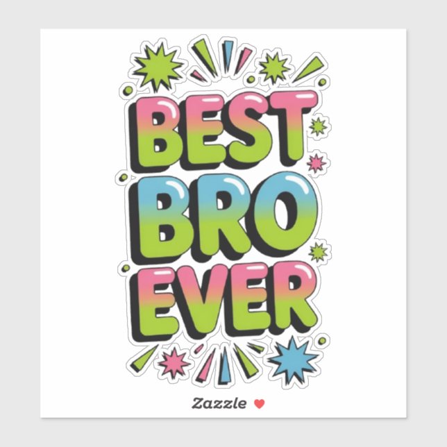 Pegatina Best Bro Ever (Hoja)