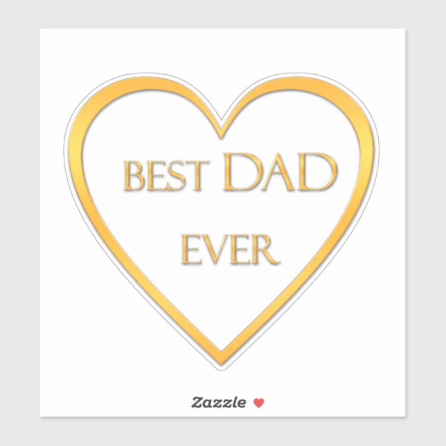 Pegatina Best dad ever golden  (Hoja)