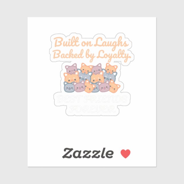 PEGATINA BEST FRIENDS FOREVER, FUNNY CAT, FRIENDSHIP DAY (Hoja)