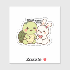 Pegatina Best Friends Sticker Cute Turtle and Bunny