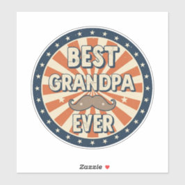 Pegatina Best grandpa ever retro badge