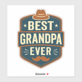 Pegatina Best grandpa ever retro badge